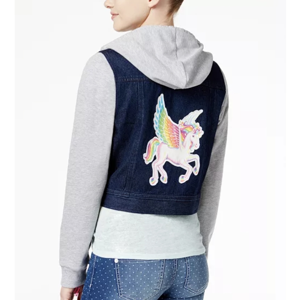 HTF Lisa Frank denim hoodie